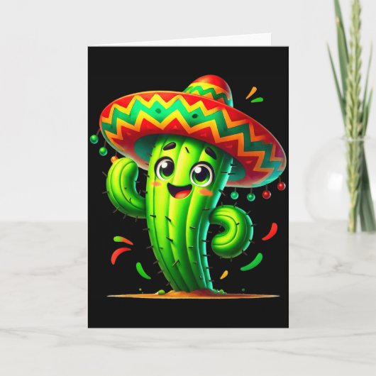 Grappige Cactus Cinco De Mayo Jongens Peuter Kinde Kaart (Voorkant)