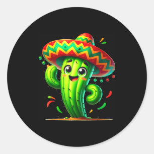 Grappige Cactus Cinco De Mayo Jongens Peuter Kinde Ronde Sticker