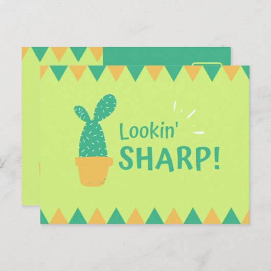 Grappige Cactus Driehoeken Briefkaart (Voorkant / Achterkant)