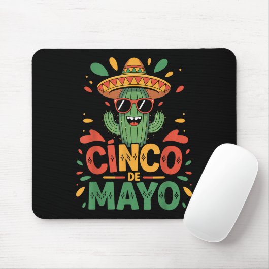 Grappige Cactus en Sombrero Cinco de Mayo Cactus S Muismat (Met muis)