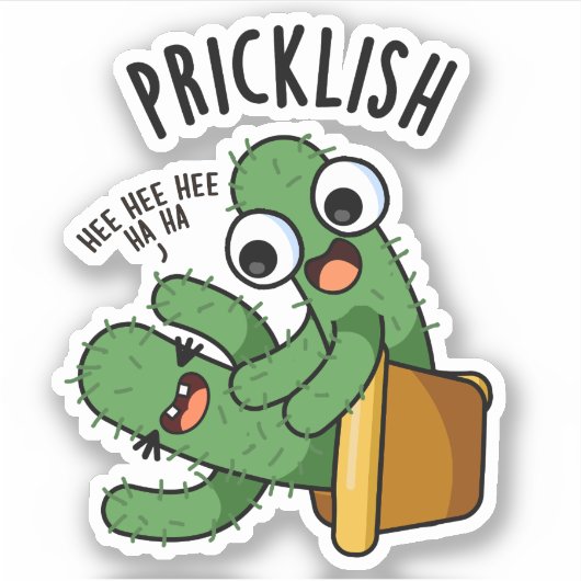 Grappige Cactus Grappen  Sticker (Voorkant)