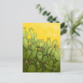 Grappige Cactus Groen Geel Succulent Briefkaart (Staand voorkant)