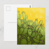 Grappige Cactus Groen Geel Succulent Briefkaart (Voorkant / Achterkant)