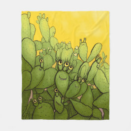 Grappige Cactus Groen Geel Succulent Fleece Deken
