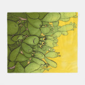 Grappige Cactus Groen Geel Succulent Fleece Deken (Voorkant (Horizontaal))