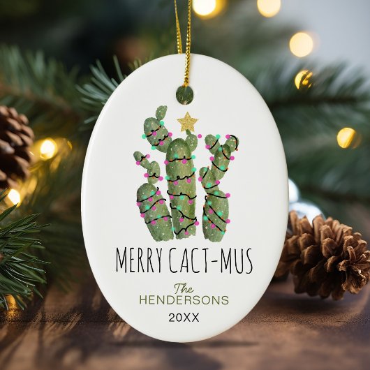 Grappige Cactus Kerst Vakantie Keramisch Ornament