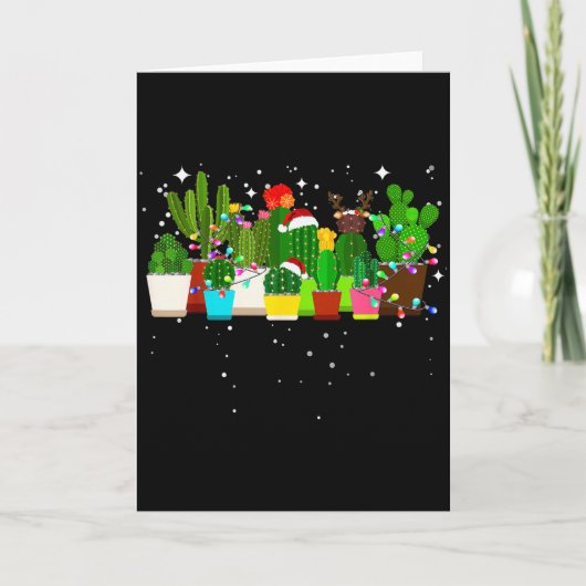 Grappige Cactus Kerstboom Kaart (Voorkant)