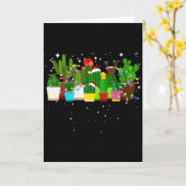 Grappige Cactus Kerstboom Kaart (Gele Bloem)