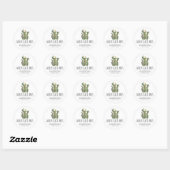 Grappige Cactus Kerstvakantie Retouradres Ronde Sticker (Vel)