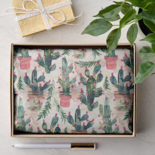 Grappige Cactus kleurrijke kerstverlichting cadeau Tissuepapier