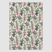 Grappige Cactus kleurrijke kerstverlichting cadeau Tissuepapier (Voorkant)