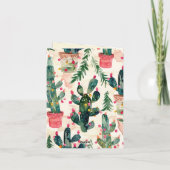 Grappige cactus kleurrijke lichten kerstgroet kaart (Achterkant)