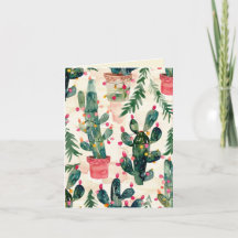 Grappige cactus kleurrijke lichten kerstgroet