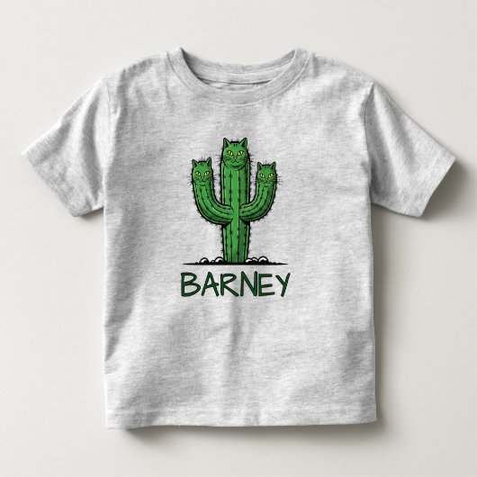 Grappige Cactus met Kattengezicht Kinder Shirts (Voorkant)