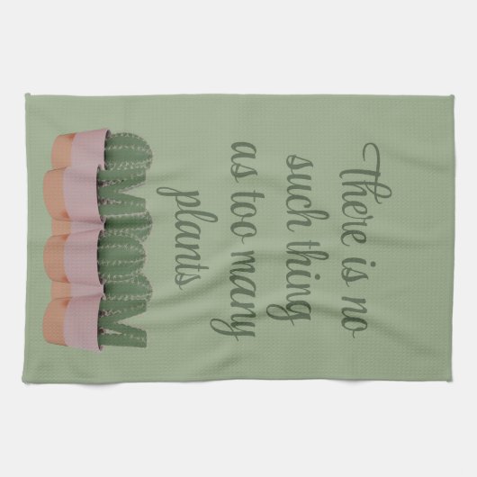 Grappige Cactus Moeder Huisplanten Groene Keukenha Theedoek (Horizontaal)