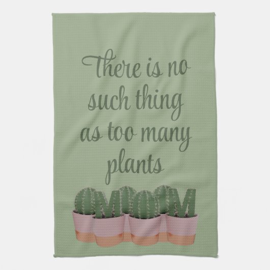 Grappige Cactus Moeder Huisplanten Groene Keukenha Theedoek (Verticaal)