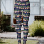 Grappige Cactus Moeder Patroon Tuinieren Leggings<br><div class="desc">U kunt de kleur van de achtergrond wijzigen. Ik ging met een blauw om middernacht. Geschikte leggings voor de cactus die van je moeder houden.</div>