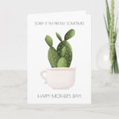 Grappige Cactus Moederdag Kaart (Voorkant)
