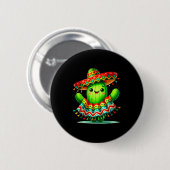 Grappige cactus poncho cinco de mayo jongens kinde ronde button 5,7 cm (Voorkant /achterkant)