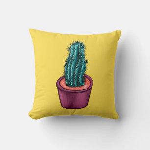 Grappige Cactus Pot Geel Rare Trippy Psychedelic Kussen