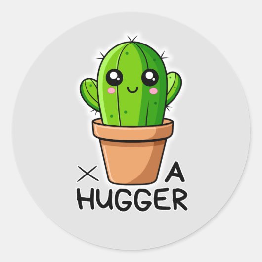 Grappige Cactus Pun Schattige Plant Ronde Sticker (Voorkant)