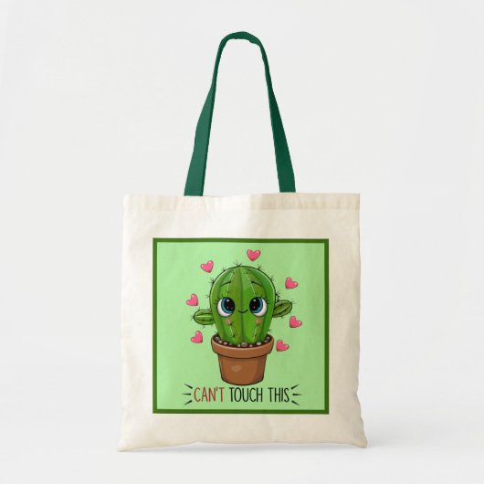 grappige cactus raken deze woordkunst aan tote bag (Voorkant)