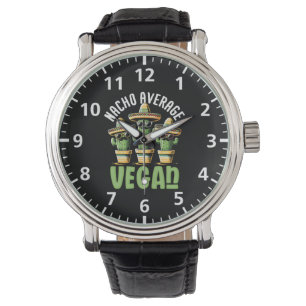 Grappige Cactus Sombrero Nacho Gemiddelde Veganist Horloge