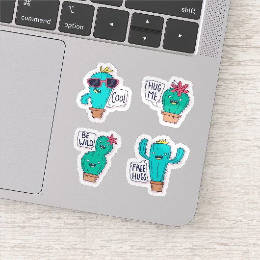 Grappige cactus sticker set (Detail)