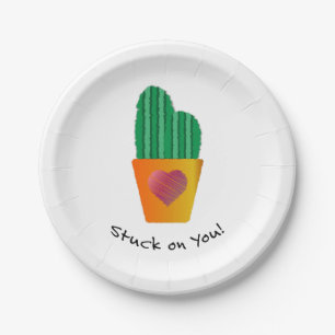 Grappige Cactus Zit Vast Aan Jou Papieren Bordje
