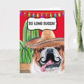 Grappige cactus zo lang succa Mexicaanse buldog Kaart (Voorkant)