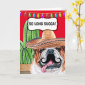 Grappige cactus zo lang succa Mexicaanse buldog Kaart (Gele Bloem)