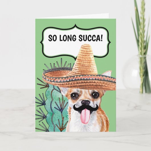 Grappige cactus zo lang succa Mexicaanse chihuahua Kaart (Voorkant)