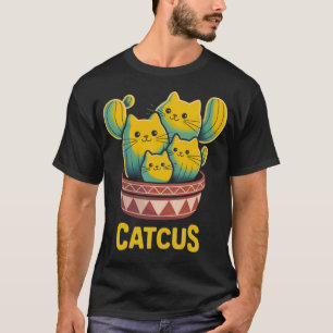 Grappige Cactusgrap - Levendige Kat Cactus Zwart T T-shirt