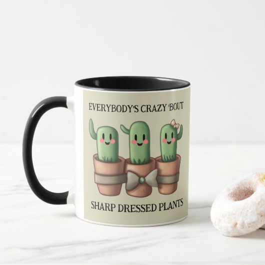 Grappige cactussen Iedereen is gek over scherp ... Mok (Met donut)