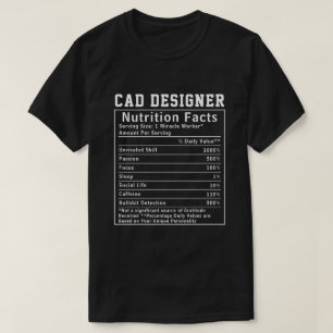 Grappige CAD-ontwerper voedingsfeiten Tech-werker T-shirt