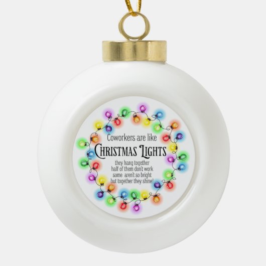 Grappige Cadeaus voor Collega's Kerstmis Keramische Bal Ornament (Voorkant)