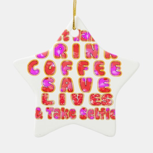 Grappige cadeaus voor koffieliefhebbers keramisch ornament (Voorkant)