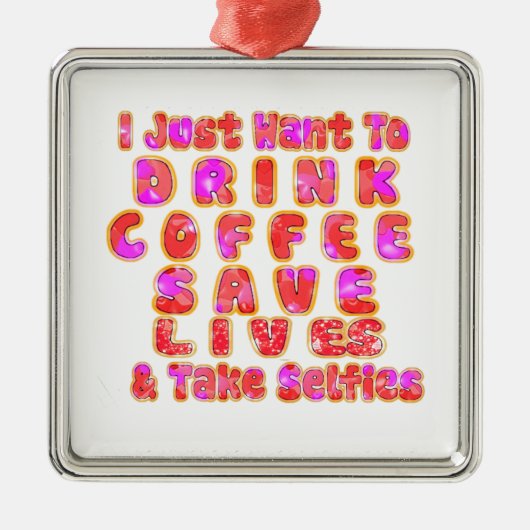 Grappige cadeaus voor koffieliefhebbers metalen ornament (Voorkant)