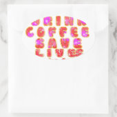 Grappige cadeaus voor koffieliefhebbers ovale sticker (Tas)