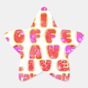 Grappige cadeaus voor koffieliefhebbers ster sticker