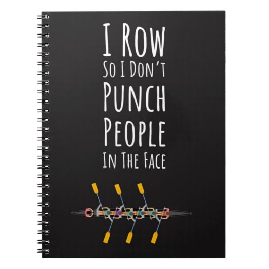 Grappige cadeaus voor roeiers Roeiriemen Team Spor Notitieboek (Voorkant)