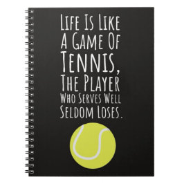 Grappige Cadeaus voor tennissers Humor typografie Notitieboek