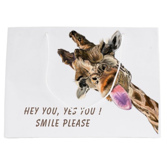 Grappige cadeautas met speelse giraffe - Aangepast (Voorkant)