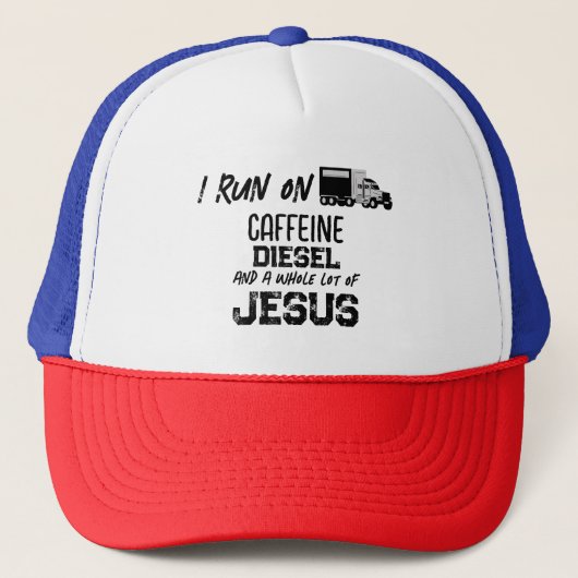 GRAPPIGE Cafeïne Diesel En Jesus Grunge Trucker Pet (Voorkant)