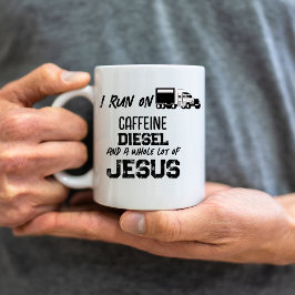 GRAPPIGE Cafeïne Diesel En Jezus Grunge Trucker Koffiemok