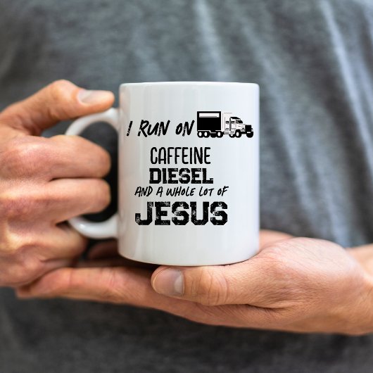 GRAPPIGE Cafeïne Diesel En Jezus Grunge Trucker Koffiemok