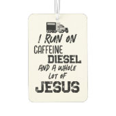 GRAPPIGE Cafeïne Diesel En Jezus Grunge Trucker Luchtverfrisser (Achterkant)