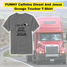 GRAPPIGE Cafeïne Diesel En Jezus Grunge Trucker T-shirt