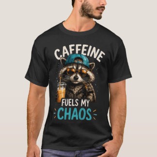 Grappige cafeïne voedt mijn chaotische ijskoffie w t-shirt