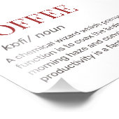 Grappige Cafeïne Woordenboek Definitie Met Koffie Foto Afdruk (Hoek)